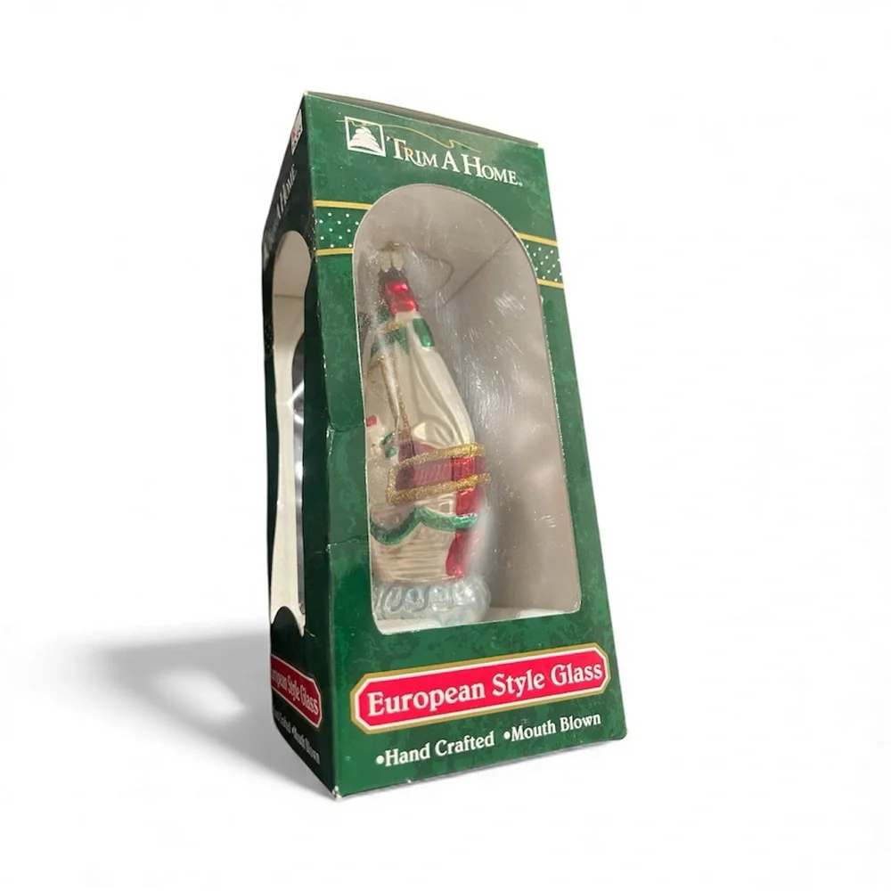 Vintage Trim A Home European Style Mouth Blown Glass Sailing  Santa  Ornament‎